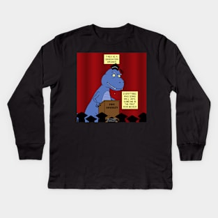 T-Rex as a Graduation Speaker Kids Long Sleeve T-Shirt